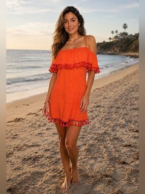 Off The Shoulder Summer Dress with Tassels